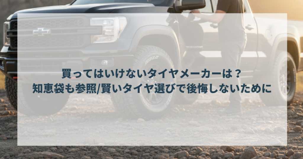 「買ってはいけないタイヤメーカー」を選ばないためのチェックリスト 知恵袋も参照