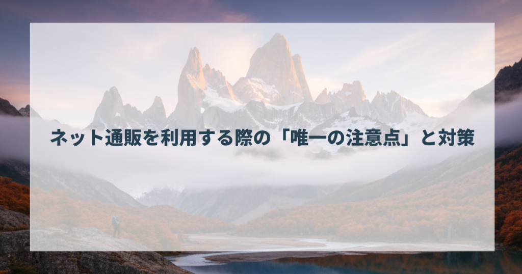 ネット通販を利用する際の「唯一の注意点」と対策