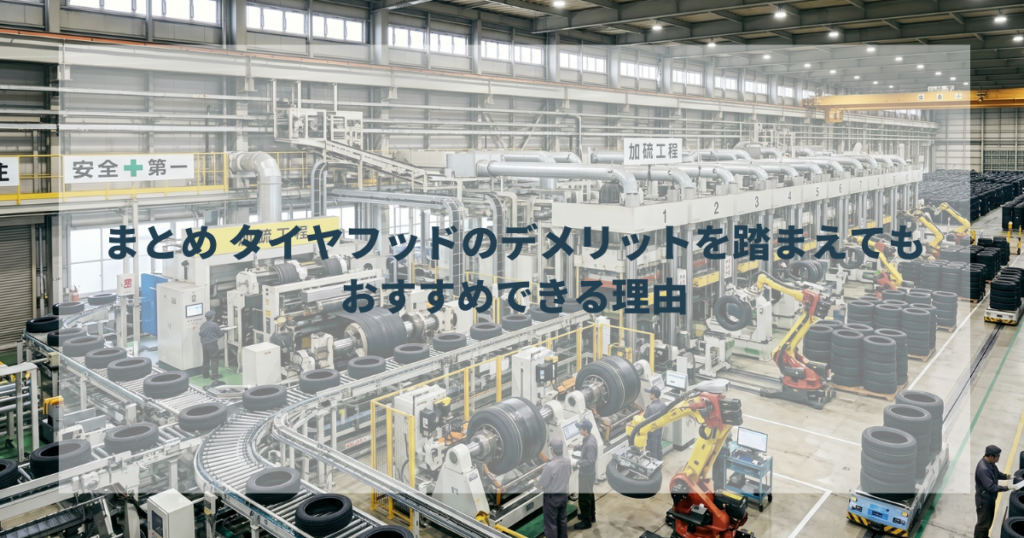 まとめ タイヤフッドのデメリットを踏まえても、おすすめできる理由