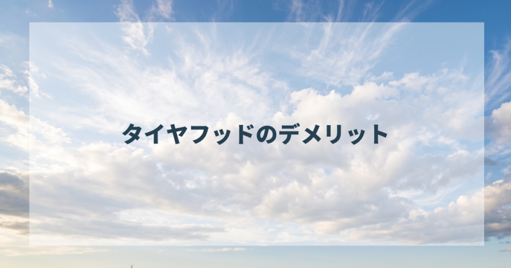 タイヤフッドのデメリット
