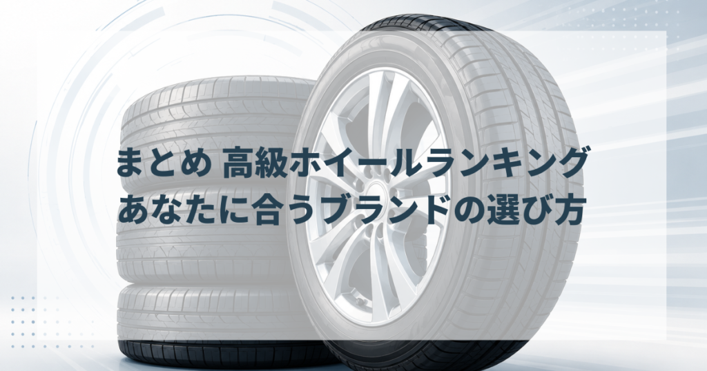 まとめ——高級ホイールランキング、あなたに合うブランドの選び方