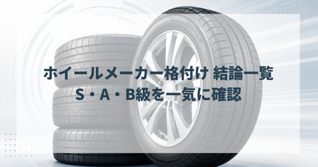 ホイールメーカー格付け 結論一覧｜S・A・B級を一気に確認