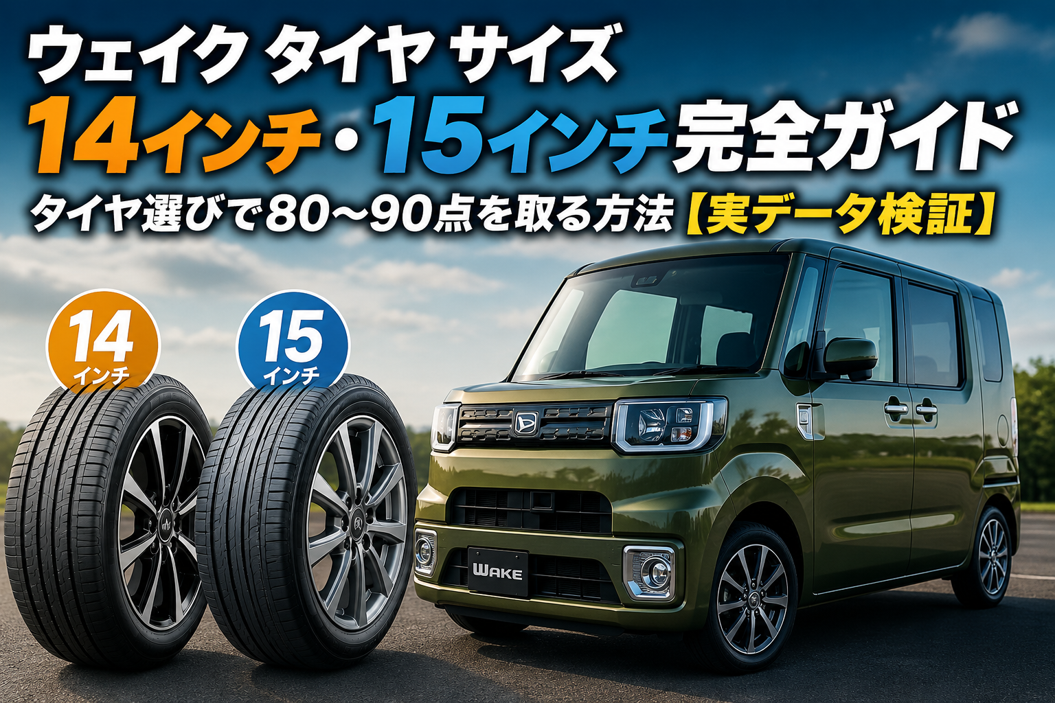 ウェイク タイヤ サイズ 14インチ・15インチ完全ガイド｜タイヤ選びで80〜90点を取る方法【実データ検証】