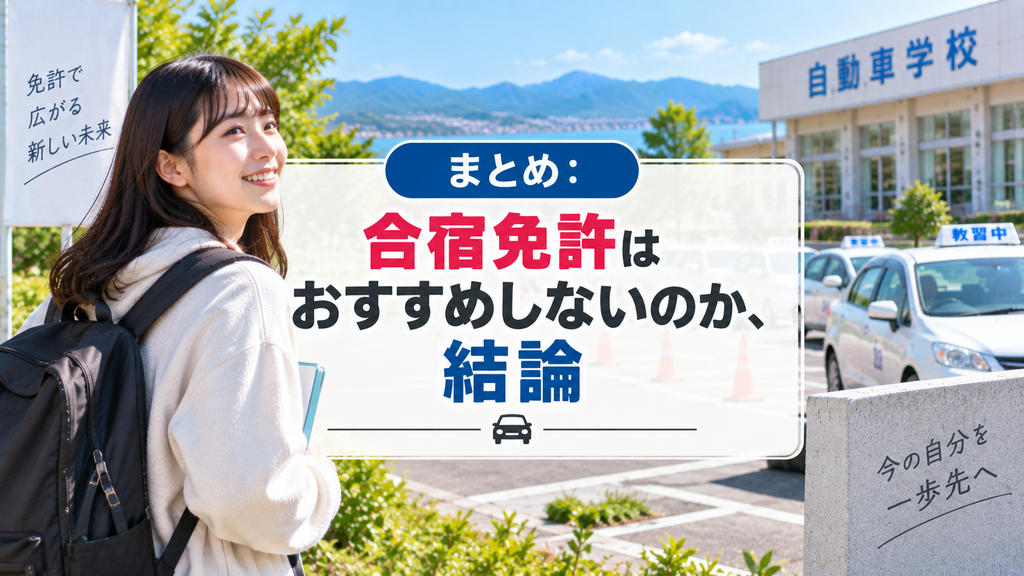 まとめ：合宿免許はおすすめしないのか、結論
