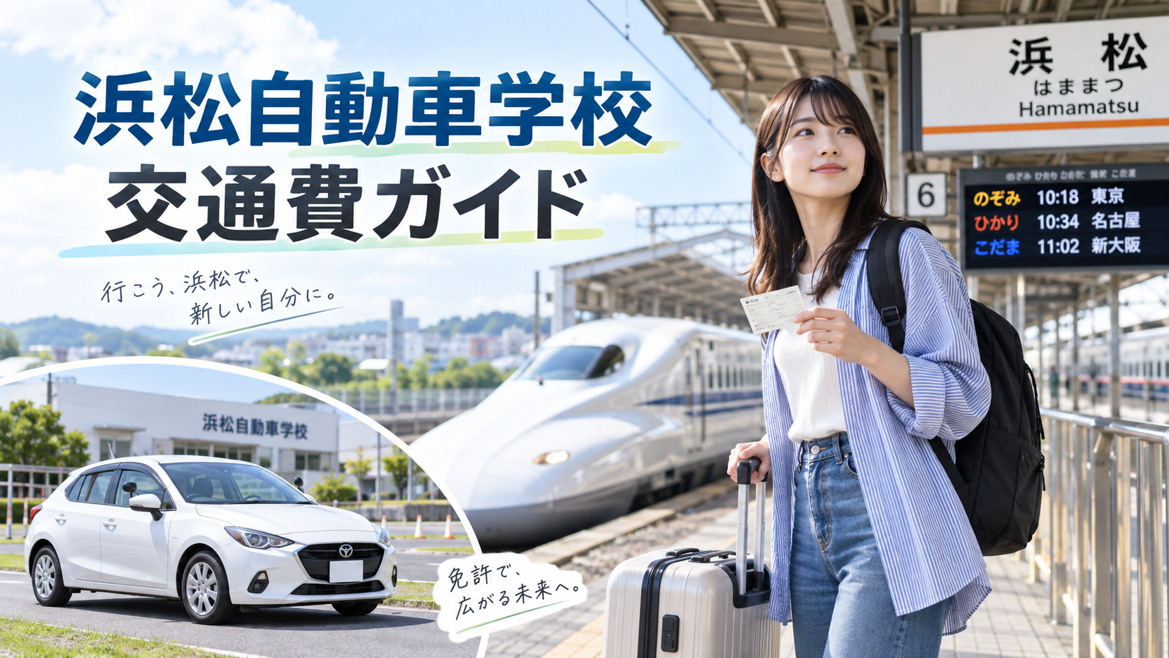 浜松自動車学校の交通費支給条件を解説するアイキャッチ画像