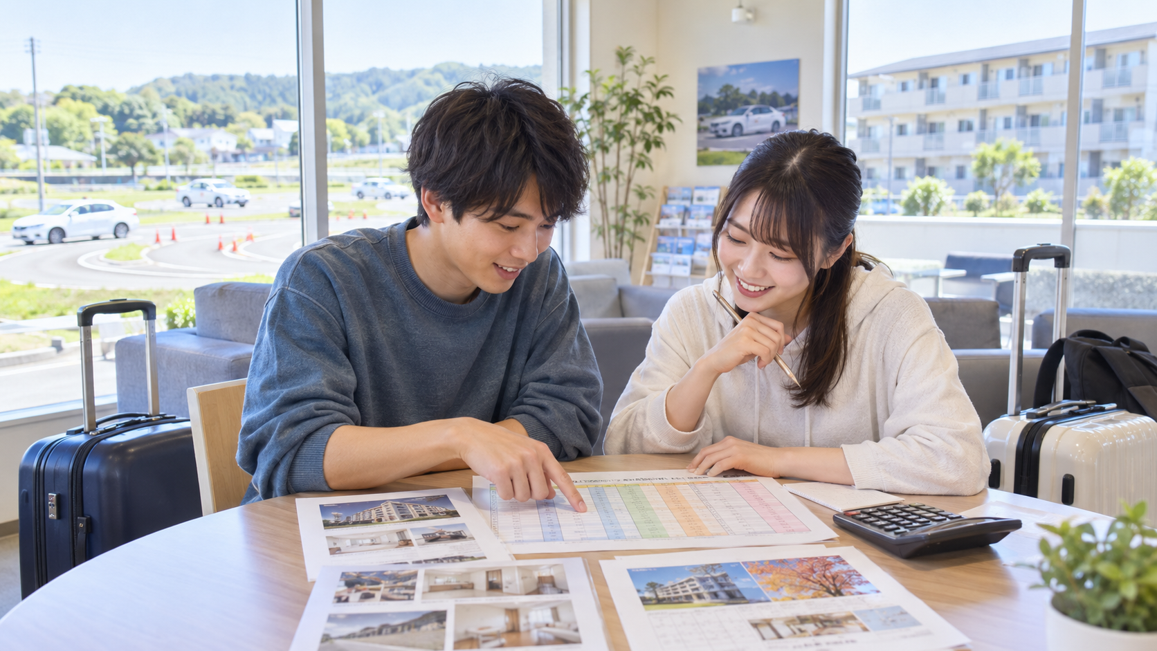 浜松自動車学校の宿泊プランと料金を比較する合宿生のイメージ