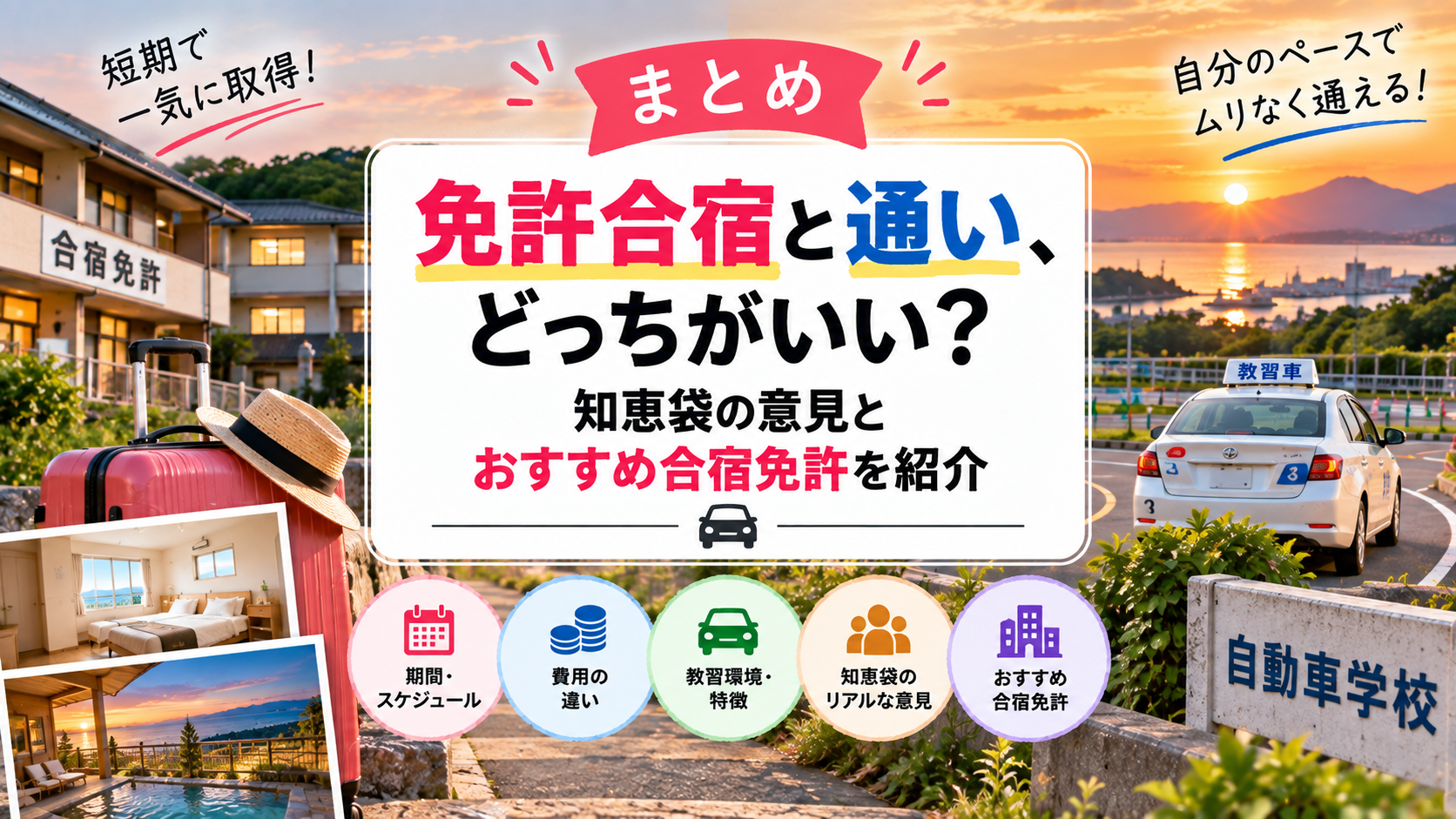 まとめ：免許合宿と通い、どっちがいい？知恵袋の意見とおすすめ合宿免許を紹介