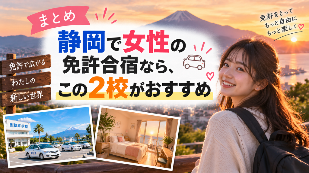 まとめ：静岡で女性の免許合宿なら、この2校がおすすめ