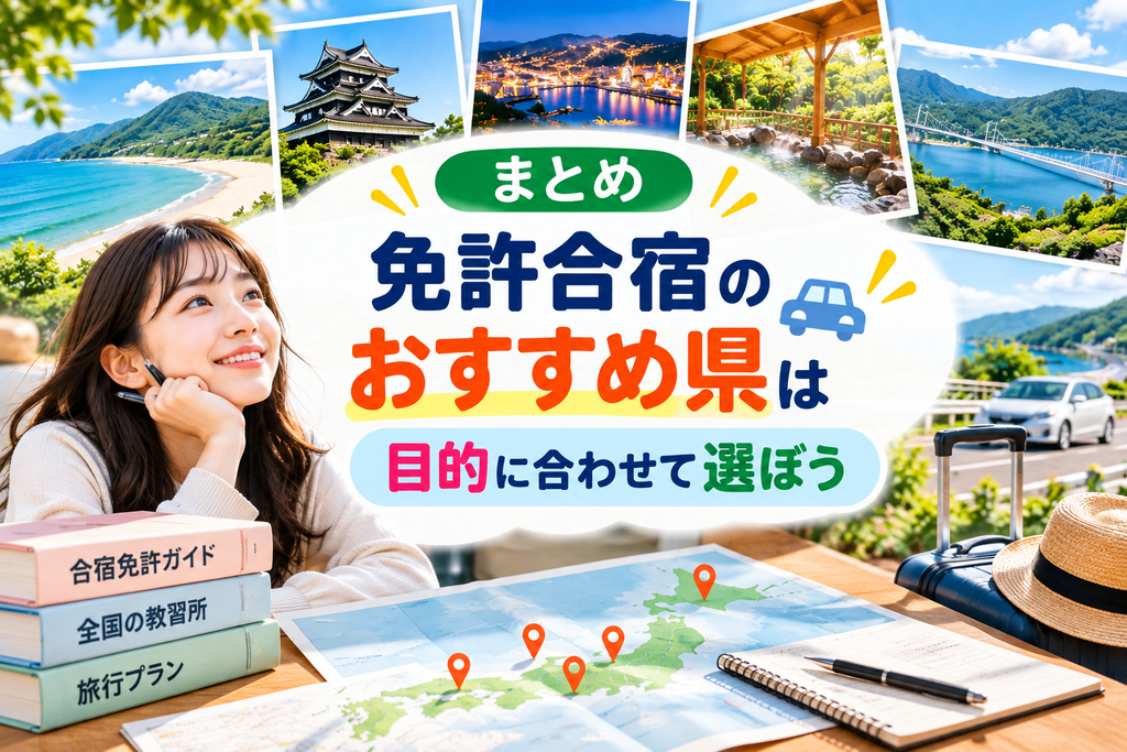 まとめ｜免許合宿のおすすめ県は目的に合わせて選ぼう