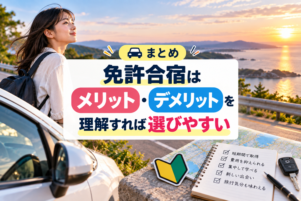 まとめ｜免許合宿はメリット・デメリットを理解すれば選びやすい