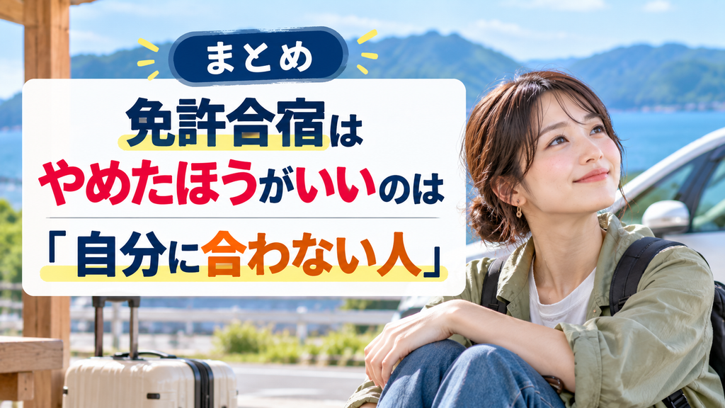 まとめ｜免許合宿をやめたほうがいいのは「自分に合わない人」