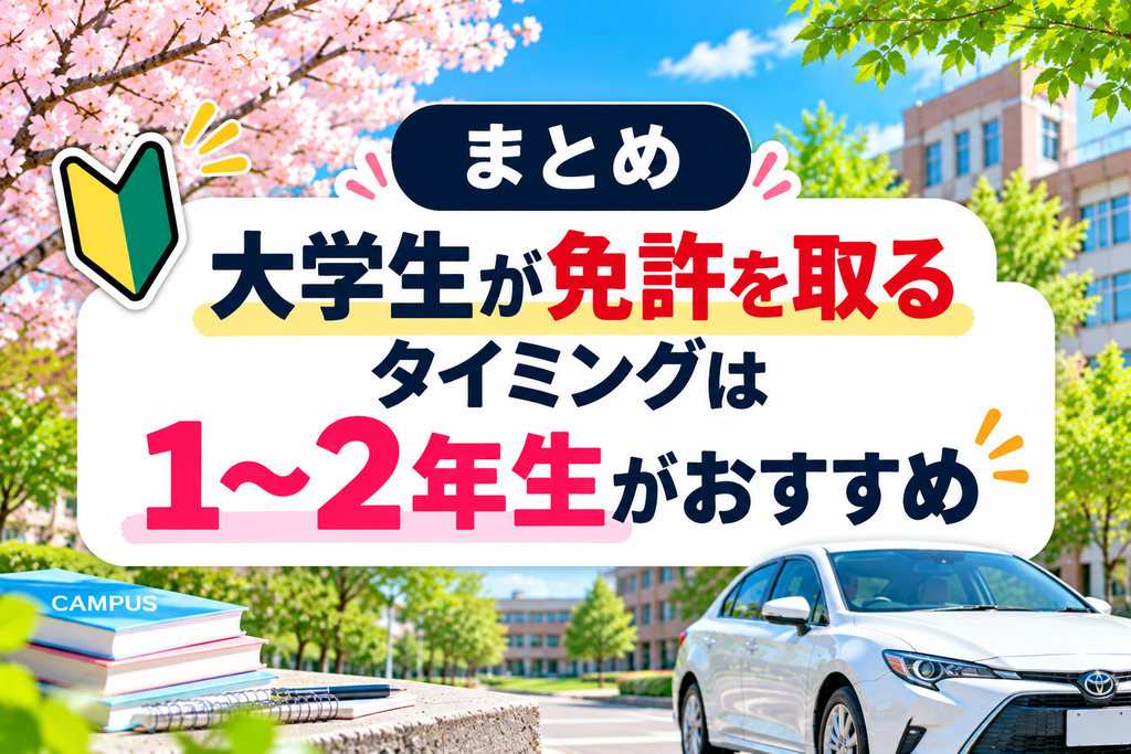まとめ｜大学生が免許を取るタイミングは1～2年生がおすすめ