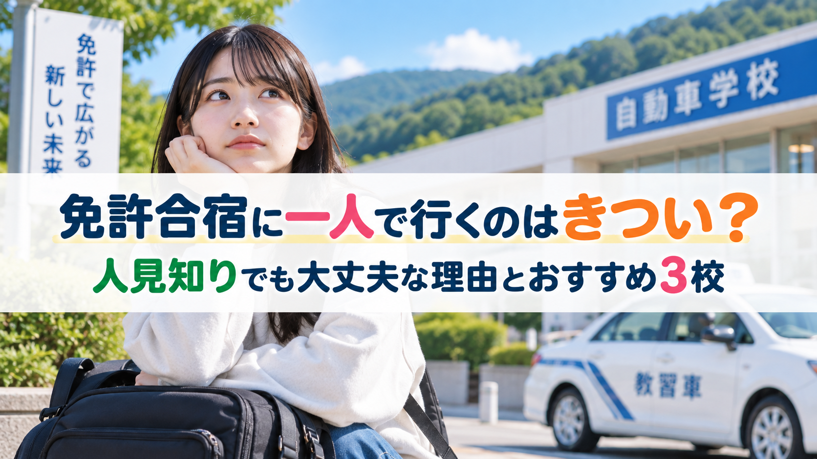 免許合宿に一人で行くのはきつい？人見知りでも大丈夫な理由とおすすめ3校