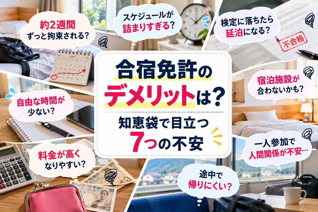 合宿免許のデメリットは？知恵袋で目立つ7つの不安