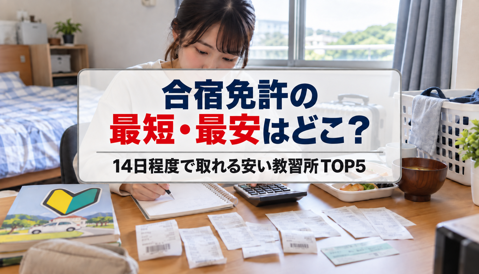 合宿免許の最短・最安はどこ？14日程度で取れる安い教習所TOP5