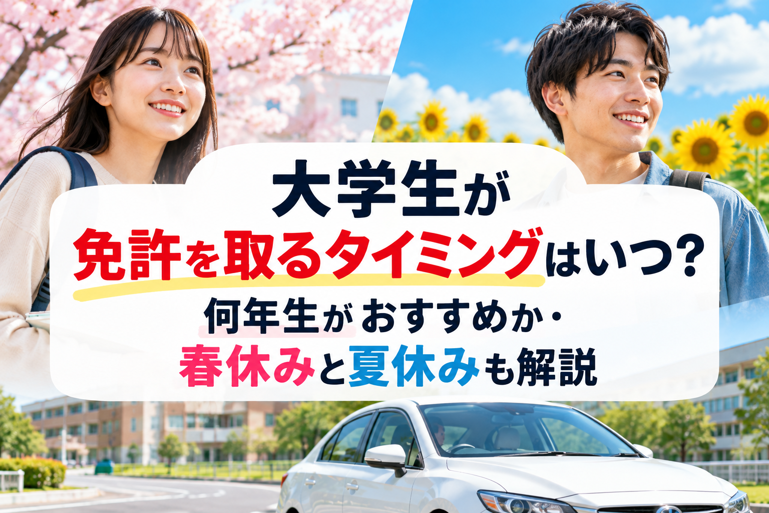 大学生が免許を取るタイミングはいつ？何年生がおすすめか・春休みと夏休みも解説