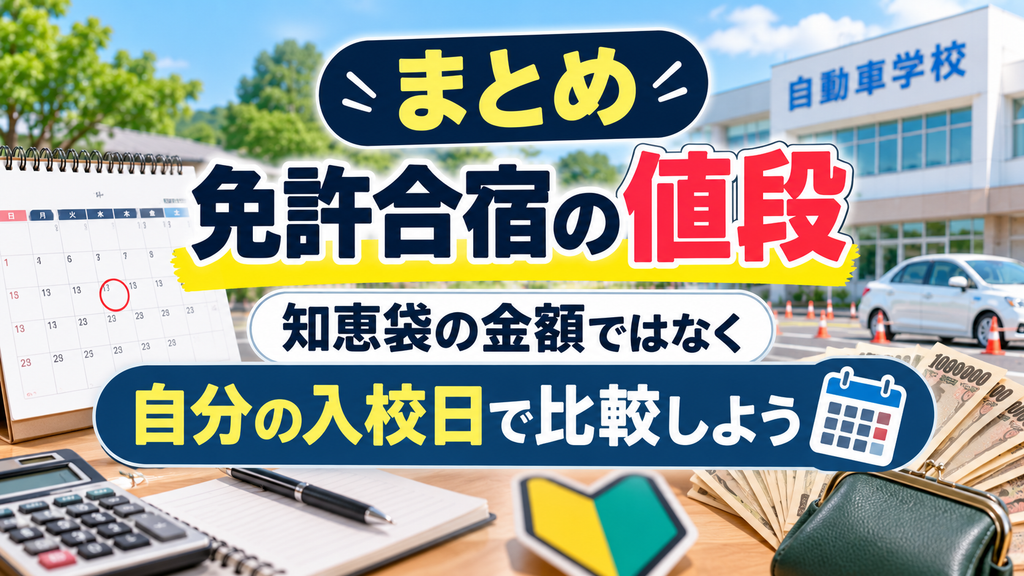 まとめ｜免許合宿の値段は知恵袋の金額ではなく自分の入校日で比較しよう