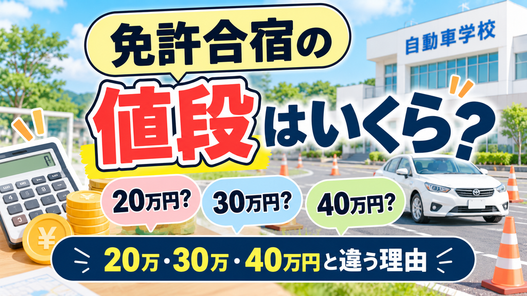 免許合宿の値段はいくら？知恵袋で20万・30万・40万円と違う理由